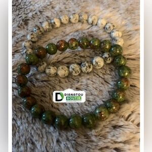 Set Of 2 Natural Bead Bracelets